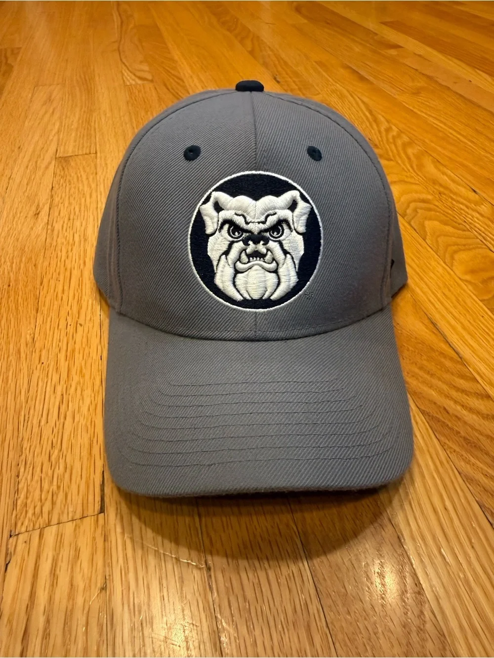 Gray Butler University Bulldog Embroidered Dog Baseball Hat -